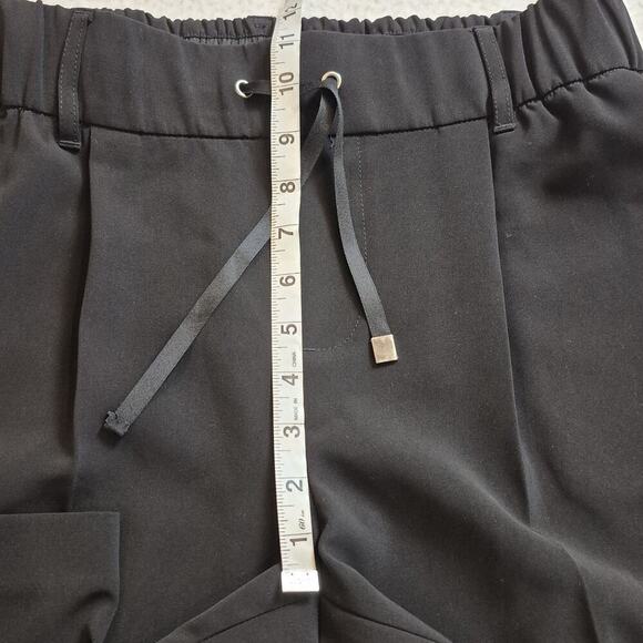 ATM Women Trouser Pants Elastic Waist Pleated Black Medium Pockets Ankle Luxe - Picture 7 of 9